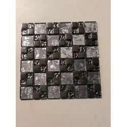 Mosaico su rete Flower Argento - 30x30 cm